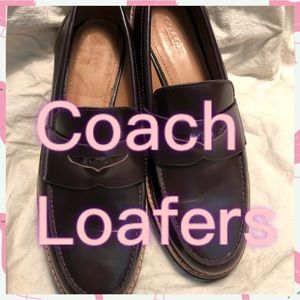 Coach Loafer Leather Shoes. NEW